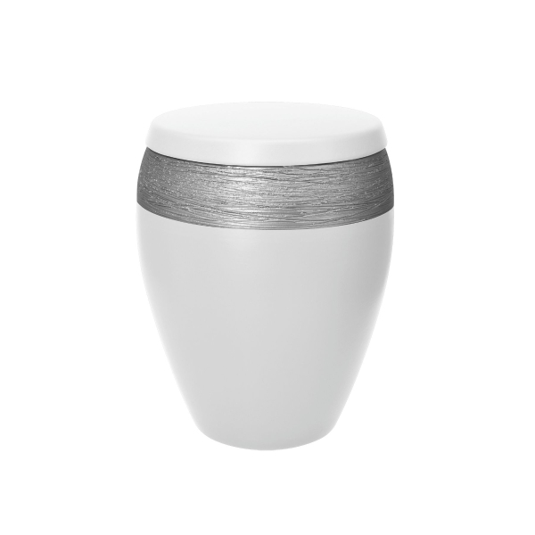 LUXOR SEMI OMEGA BIO-LEHM Urne wei&szlig; silber
