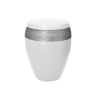 LUXOR SEMI OMEGA BIO-LEHM Urne wei&szlig; silber