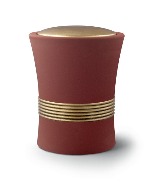 Edition Luxor, Samton rotbraun, Handbemaltes Dekor altgold, Keramik