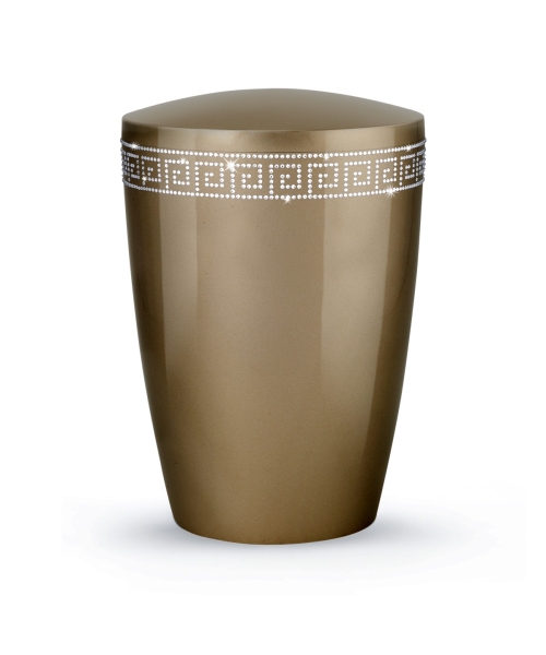 Edition Karat, hochglanz champagner, Mäanderband aus Kristallen, biol. abbaub.