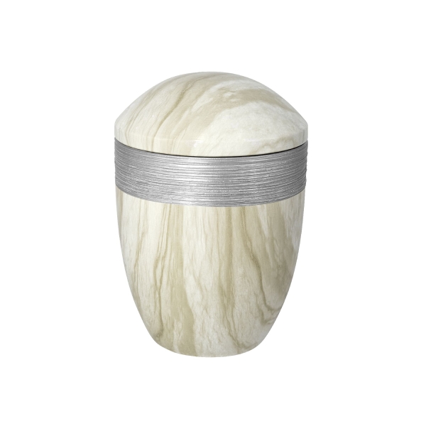 LUXOR SEMI PURE BIO-LEHM Urne Marmor silber