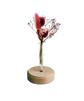 Edition Blomma, Blumenvase mit Ahornsockel und...