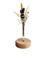 Edition Blomma, Blumenvase mit Ahornsockel und Lavendel...