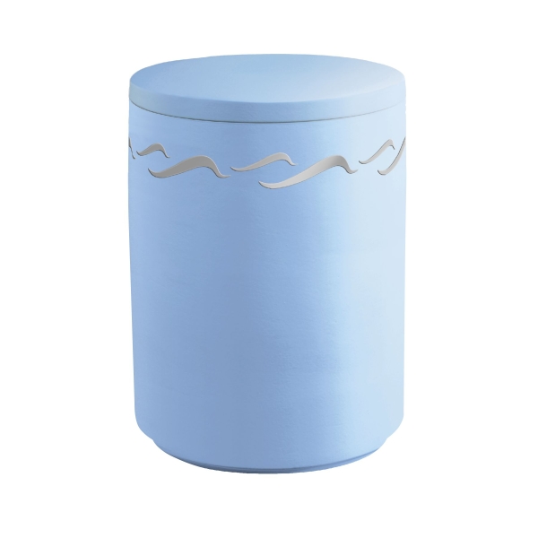 AQUA BRISE BIO-LEHM Urne atlantikblau silber