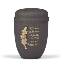 Stahlurne, Grau Anthrazit Velours Antik Design, Mess....