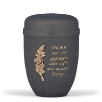 Stahlurne, Grau Anthrazit Velours Antik Design, Mess....