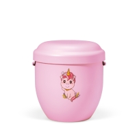 Naturstoff Kleinurne, Rosa Dekor Einhorn...