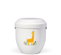 Naturstoff Kleinurne, Cremeweiß Dekor Giraffe...