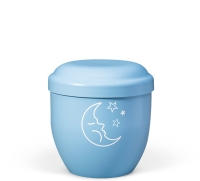 Naturstoff Kleinurne, Himmelblau Dekor Mond u. Sterne...