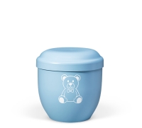 Naturstoff Kleinurne, Himmelblau Dekor Teddybär...