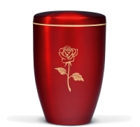 Stahlurne, Weinrot, Goldband Moderne Rose gold