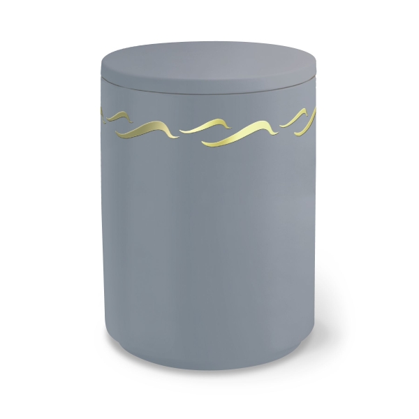 AQUA BRISE BIO-LEHM Urne taubenblau gold