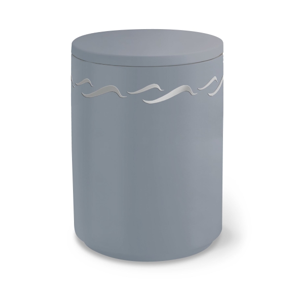 AQUA BRISE BIO-LEHM Urne taubenblau silber