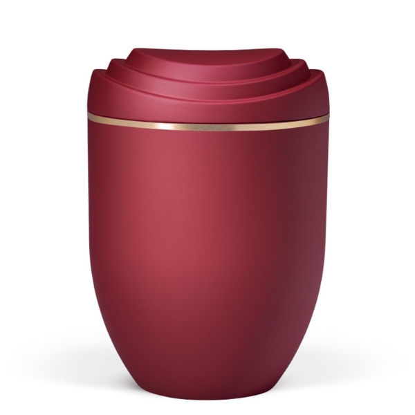 Naturstoffurne, Weinrot Velours, Goldband, Scalerna