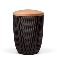 Naturstoffurne, Anthrazit Velours, Holzdeckel Linde, Carrea