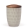 Naturstoffurne, Sandbeige, Holzdeckel Nussbaum, Carrea
