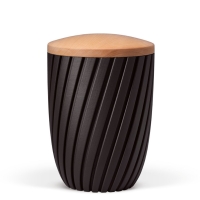 Naturstoffurne, Anthrazit Velours, Holzdeckel Linde, Curwave