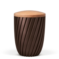 Naturstoffurne, Kastanienbraun-Matt, Holzdeckel Linde,...