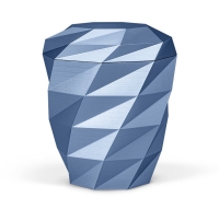 Naturstoffurne, Gletscherblau, Polygon