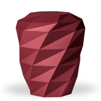 Naturstoffurne, Weinrot Velours, Polygon