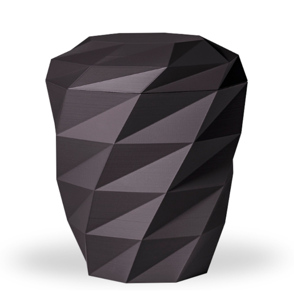 Naturstoffurne, Anthrazit Velours, Polygon
