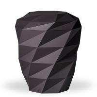 Naturstoffurne, Anthrazit Velours, Polygon