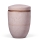 Dujura-Urne aus Kalzium, Mineralische Steinoptik, Rosé Terracotta, Akzentring Kupferfarbig