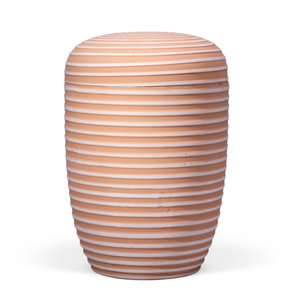 Dujura-Urne aus Kalzium, Gerillte Oberfläche, Terracotta