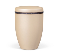 Naturstoffurne, Perlbeige Dekorband,...