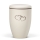 Naturstoffurne, Sandbeige - Tampondruck - Deckel brauner Rand, Motiv: Doppelherz