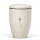 Naturstoffurne, Sandbeige - Tampondruck - Deckel brauner Rand, Motiv: Pusteblume