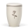 Naturstoffurne, Sandbeige - Tampondruck - Deckel brauner Rand, Motiv: Rose