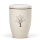 Naturstoffurne, Sandbeige - Tampondruck - Deckel brauner Rand, Motiv: Baum
