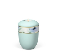 Keramik, Mintgrün Dekorband: Floral farblich...