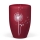 Naturstoffurne, Weinrot Velours, Pusteblume mit Crystal Elements