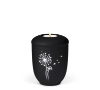 Keramikurne, Anthrazit Velours Pusteblume mit Crystal...