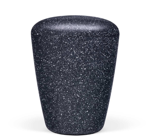 Naturstoffurne, Schwarz/grau, Steinoptik