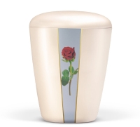 Naturstoffurne, Cremeweiß Perlmutt, Dekor...