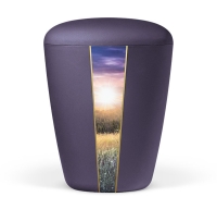 Naturstoffurne, Violett Velours, Dekor...