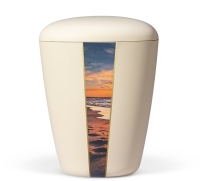 Naturstoffurne, Sandbeige, Dekor: "Abendstimmung"