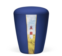 Naturstoffurne, Saphirblau Velours, Dekor:...