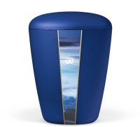 Naturstoffurne, Saphirblau Velours, Dekor:...