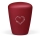 Naturstoffurne, Weinrot Velours, Crystal Elements Steine "HERZ" (neue Herzen)