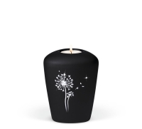 Keramikurne, Anthrazit Velour Airbrush Pusteblume mit...