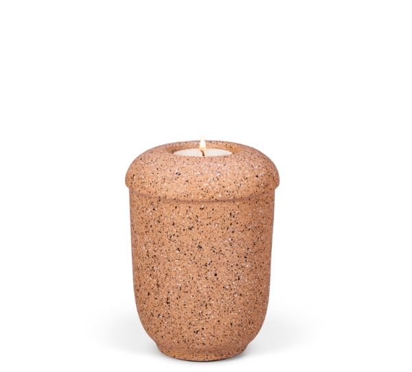 Keramikurne, Ockerorange, "Steinoptik"