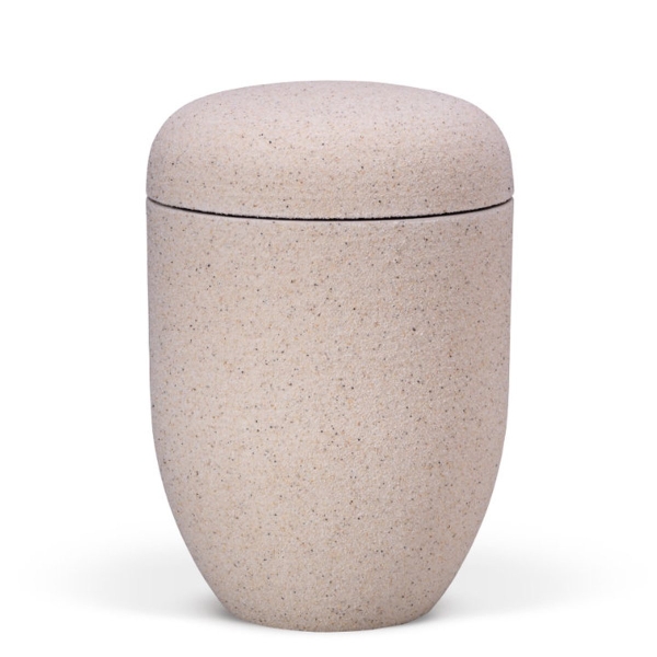 Naturstoffurne, beige Sandbeschichtet