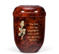 Naturstoffurne, Wurzelholzdesign Messing Rosenzweig, Text 2