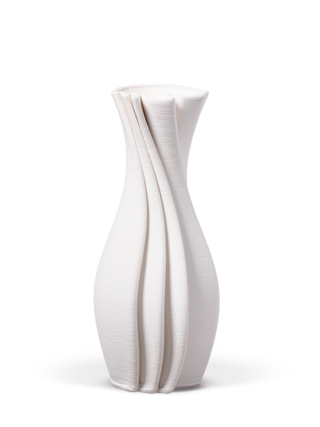 Vase 3D-Druck, Ventura, Weiß, L (32 cm) - 1500g