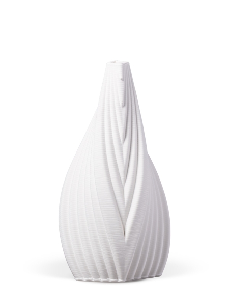 Vase 3D-Druck, Eclipse, Weiß, L (32 cm) - 1500g