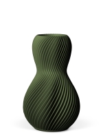 Vase 3D-Druck, Helios, Laubgrün, M (23 cm) - 480g